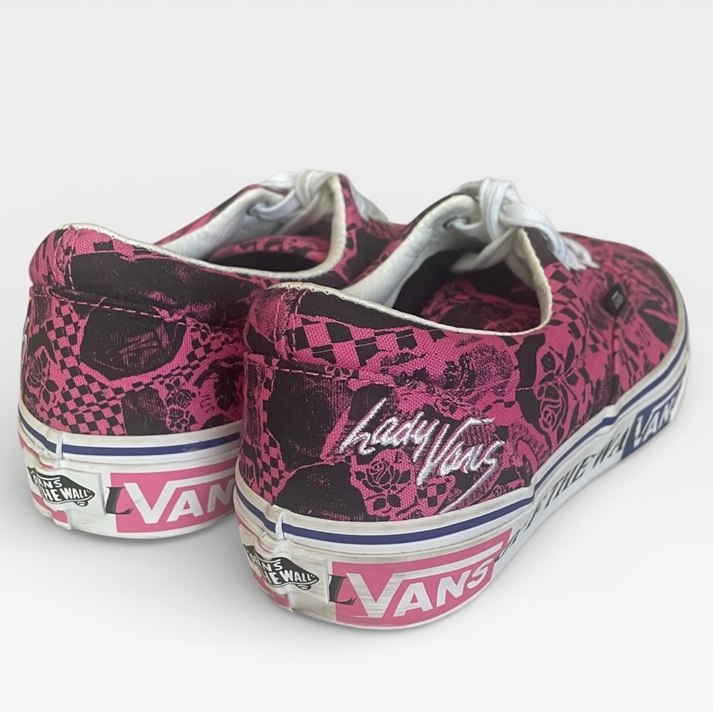 LADY VANS Sneakers Shoes Womens 10 Mens 8.5 Azalea Pink & Black Off Wall Lace Up - Picture 4 of 11